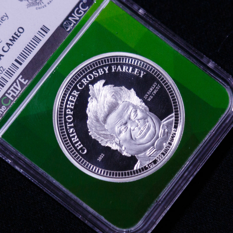 GRADED 2022 Chris Farley Legal Tender Silver Coin 1 oz