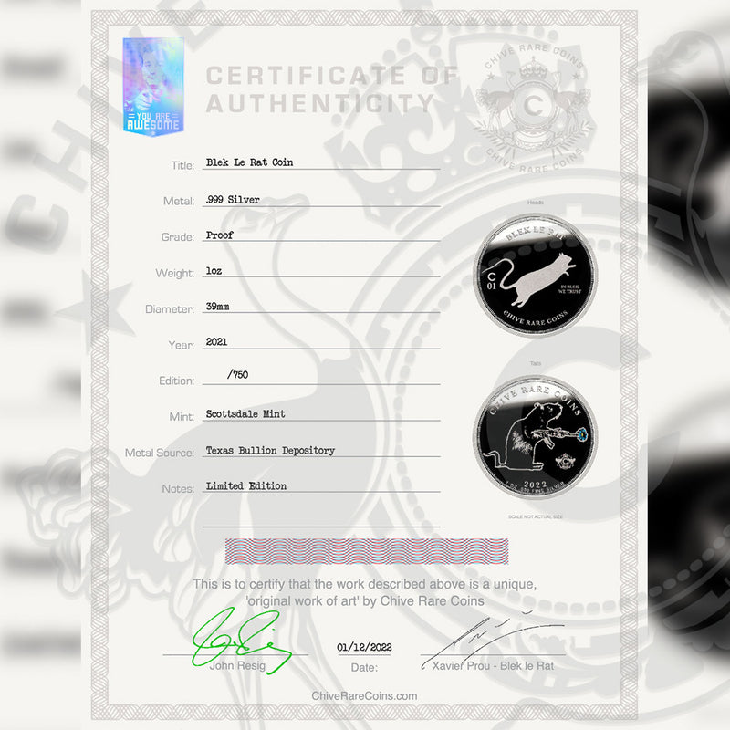 Blek Le Rat Warrior Silver Coin 1 oz