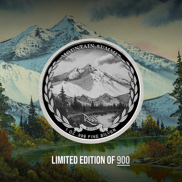 Bob Ross Mountain Summit Silver Coin 1 oz