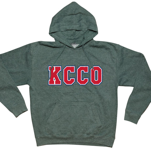 KCCO College Print Acid Wash Pullover Hoodie