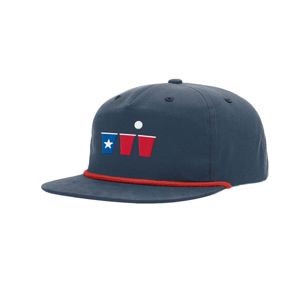 Red White And Pong Rope Hat