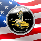 Colorized 250th Anniversary Bald Eagle Crest Silver Coin 1oz - Army