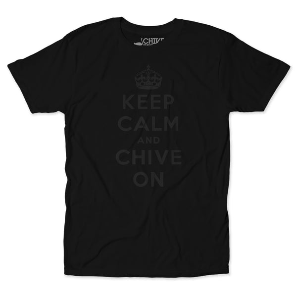 Keep Calm And Chive On Blackout Unisex Tee
