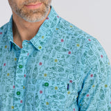 Green Blazer Groove Men's Button Down