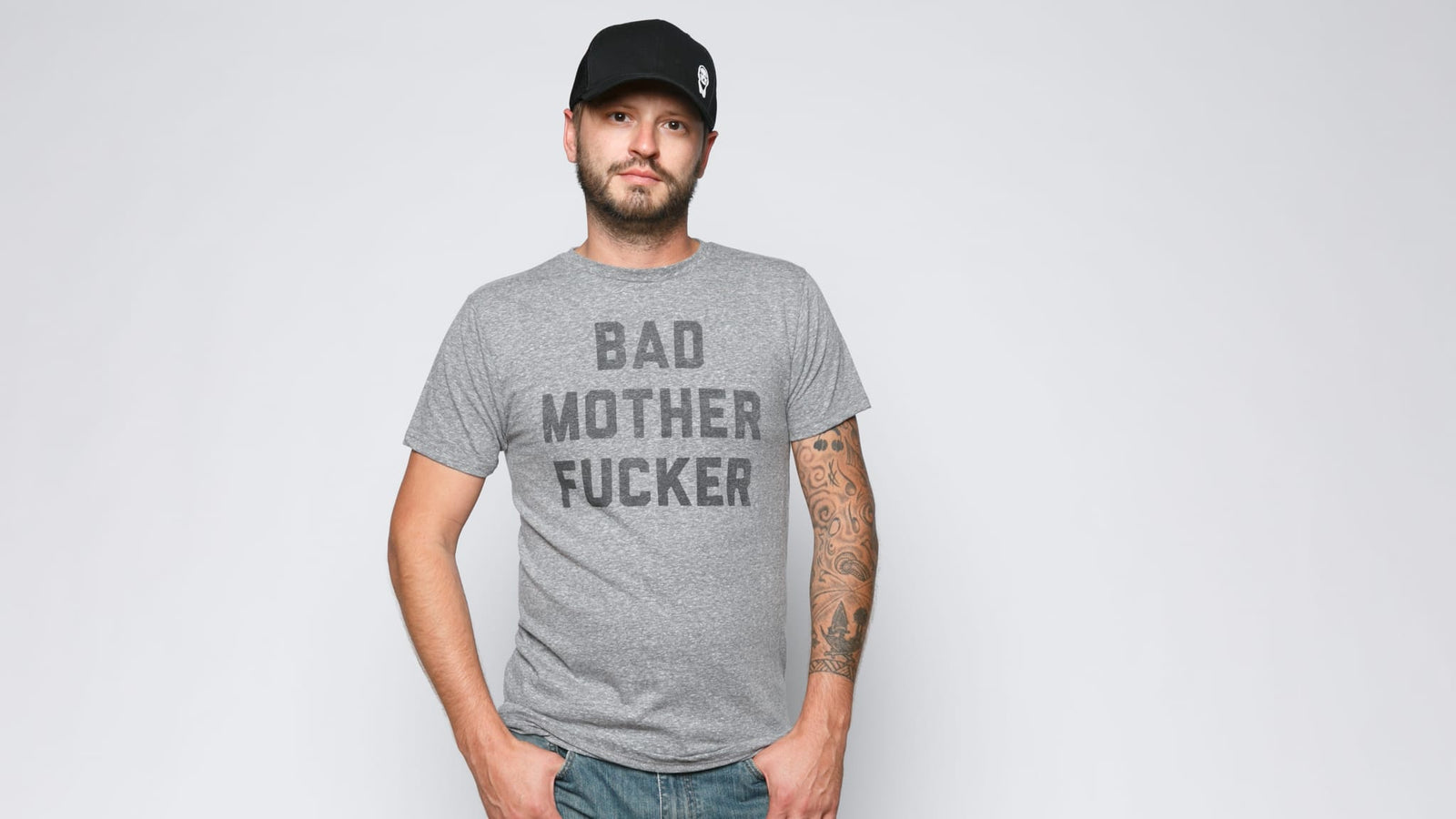 Bad Mother Fucker Tee | Grey T Shirt For Men – The Chivery