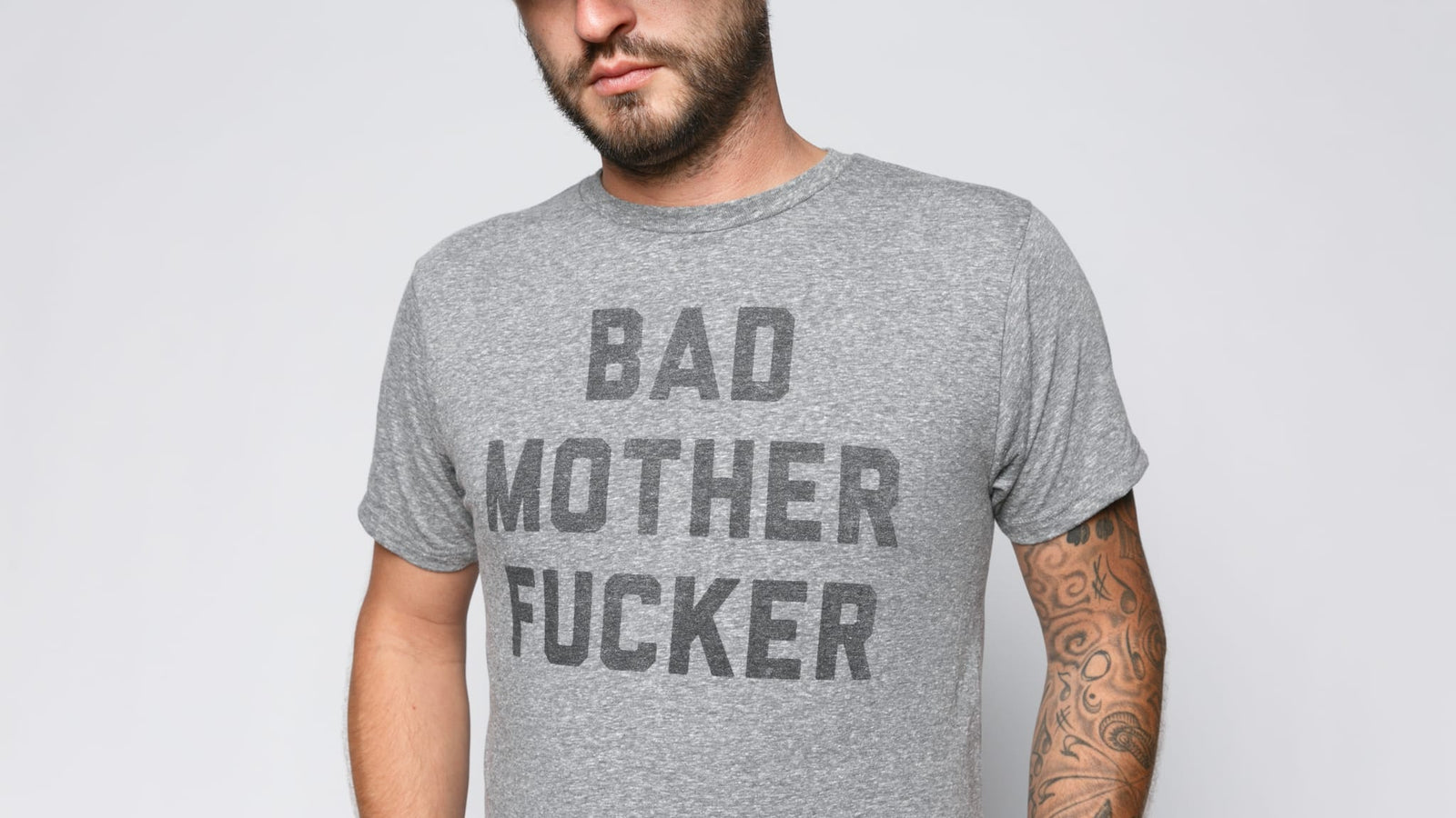 Bad Mother Fucker Tee | Grey T Shirt For Men – The Chivery