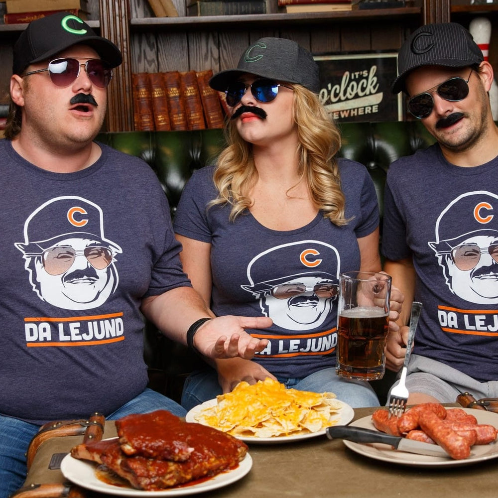 TheCHIVE Chris Farley SNL "Da Bears" T-Shirt - Navy - View #14