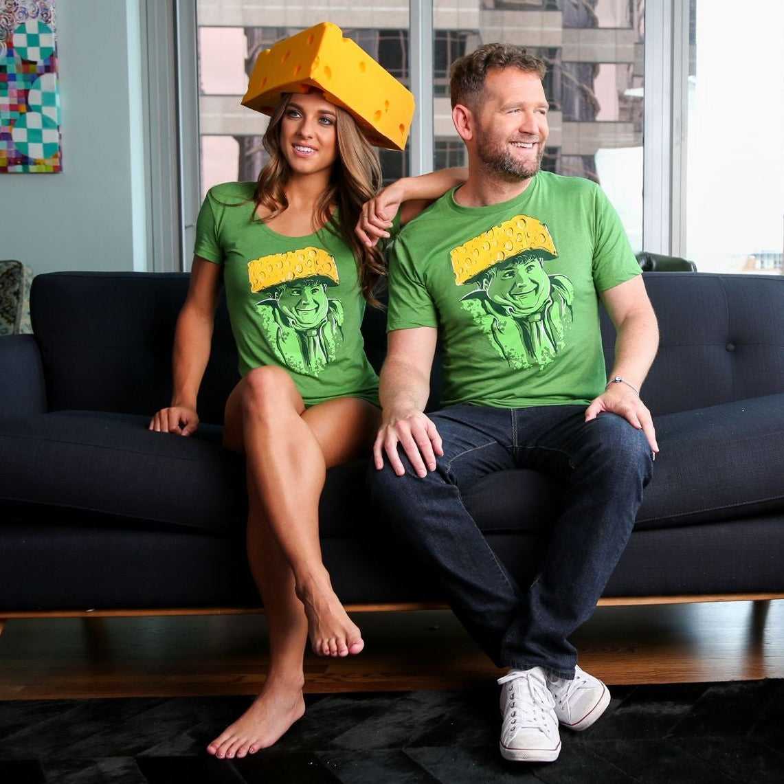 Men's Chris Farley Cheesehead Green Tee The Chivery