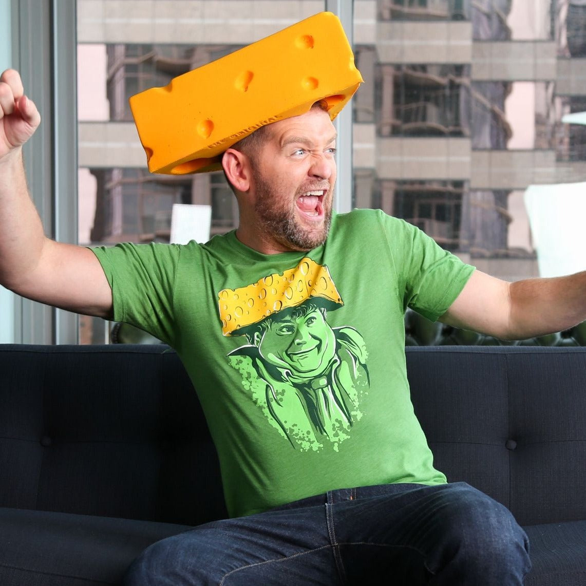 Men's Chris Farley Cheesehead Green Tee The Chivery